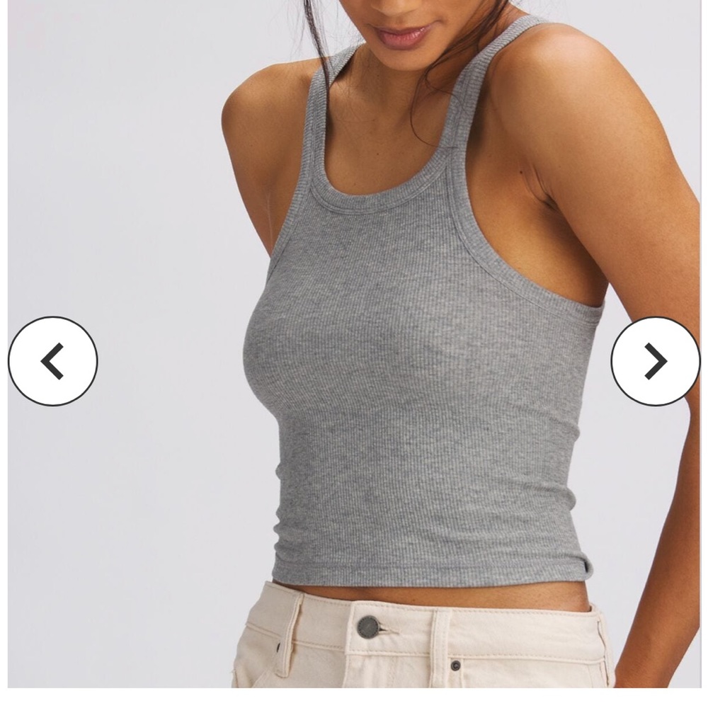 NWT Backcountry Basin + Range cropped tank grey